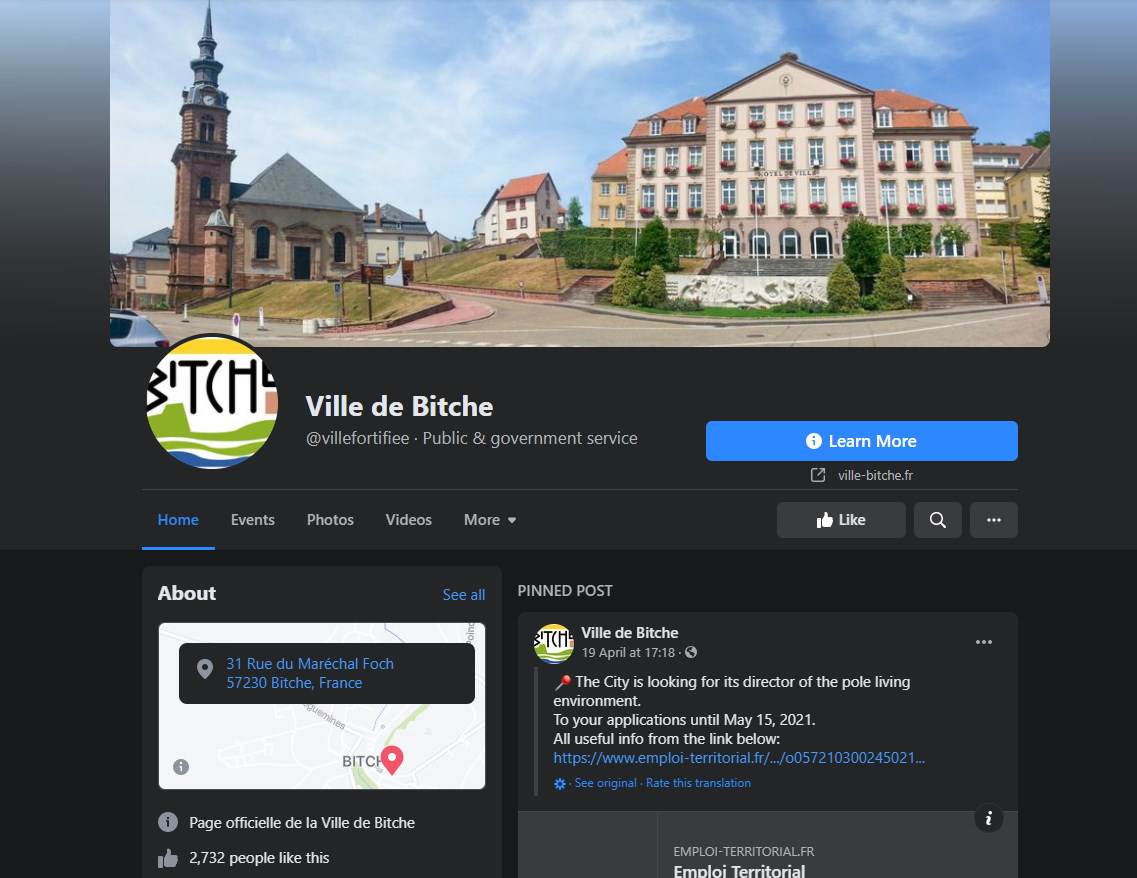  Ville de Bitche Facebook stranica 