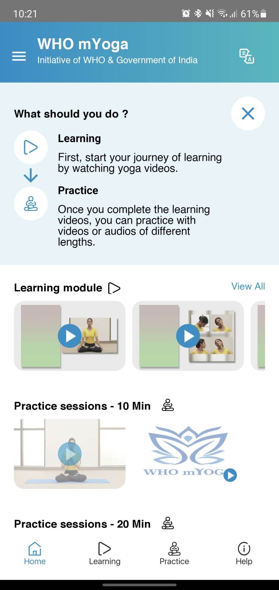   - SmartLife / mYoga / Printscreen 