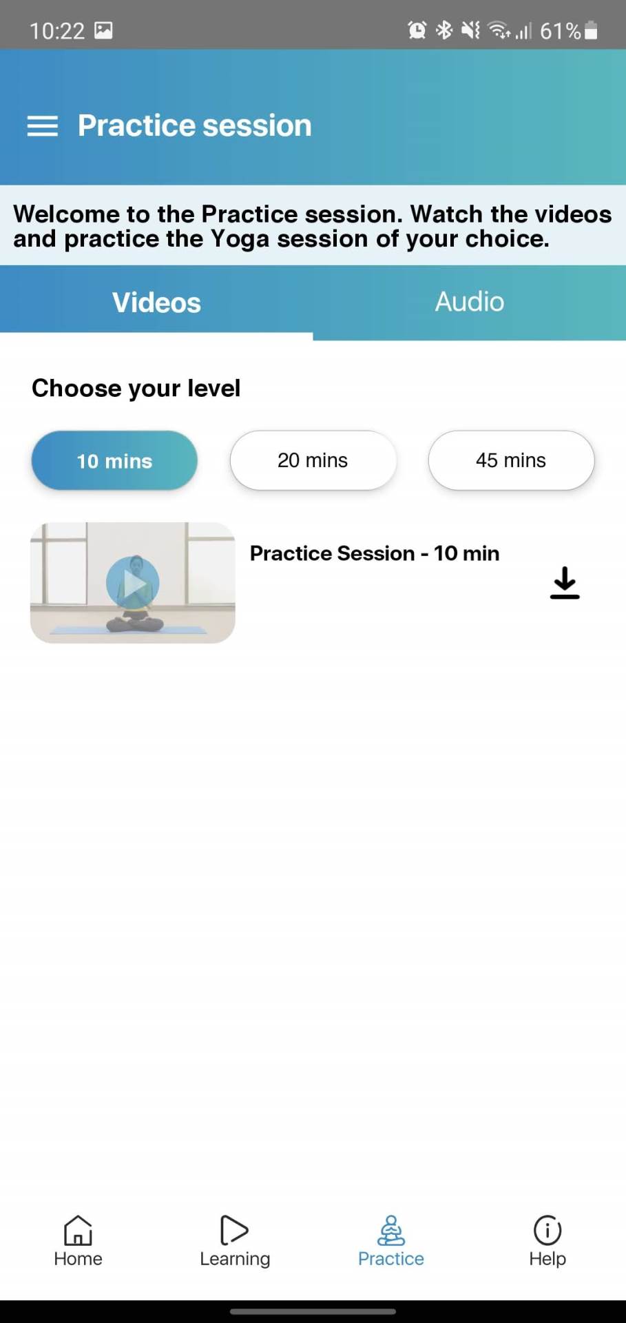   - SmartLife / mYoga / Printscreen 