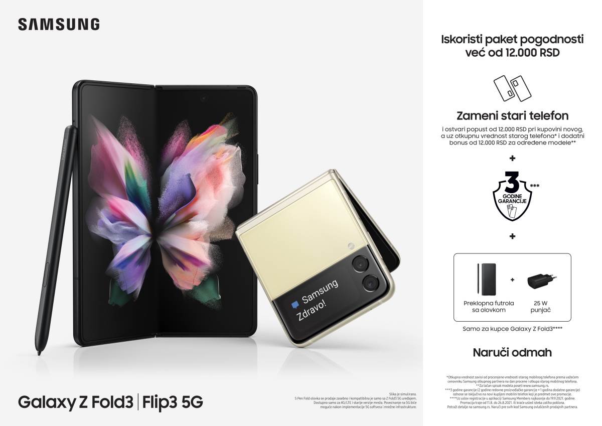  Samsung Galaxy Z Fold3 i Galaxy Z Flip3 cene i pokloni uz kupovinu - SmartLife / Samsung 