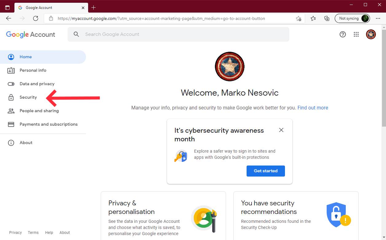  Bezbednost naloga - SmartLife / Google / Printscreen 