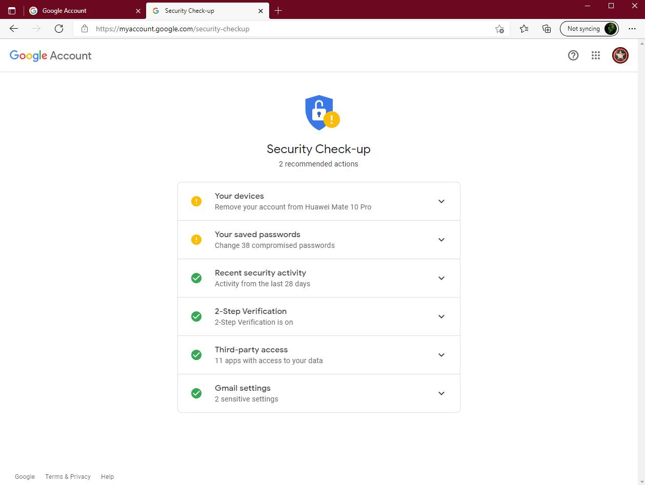  Provera bezbednosti - SmartLife / Google / Printscreen 