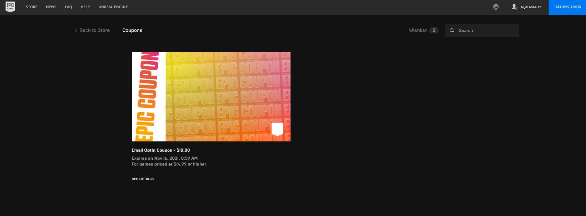  Kuponi - SmartLife / Epic Games / Printscreen 