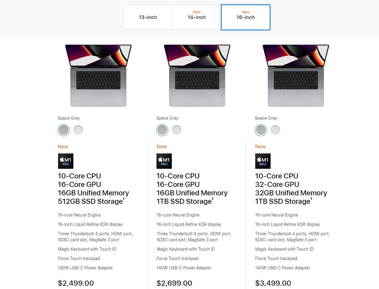  16'' MacBook Pro - SmartLife / Apple.com / Printscreen 