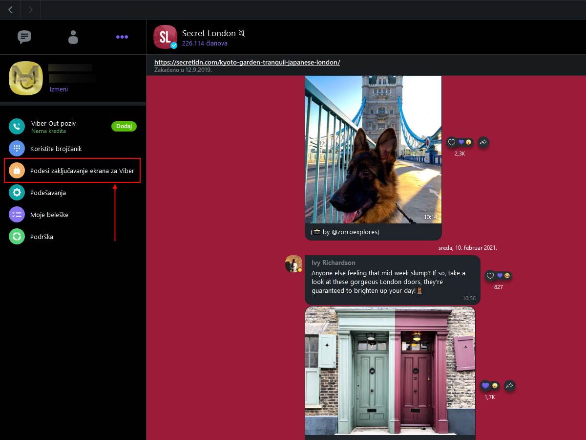  Kako zaključati Viber Desktop aplikaciju 3 