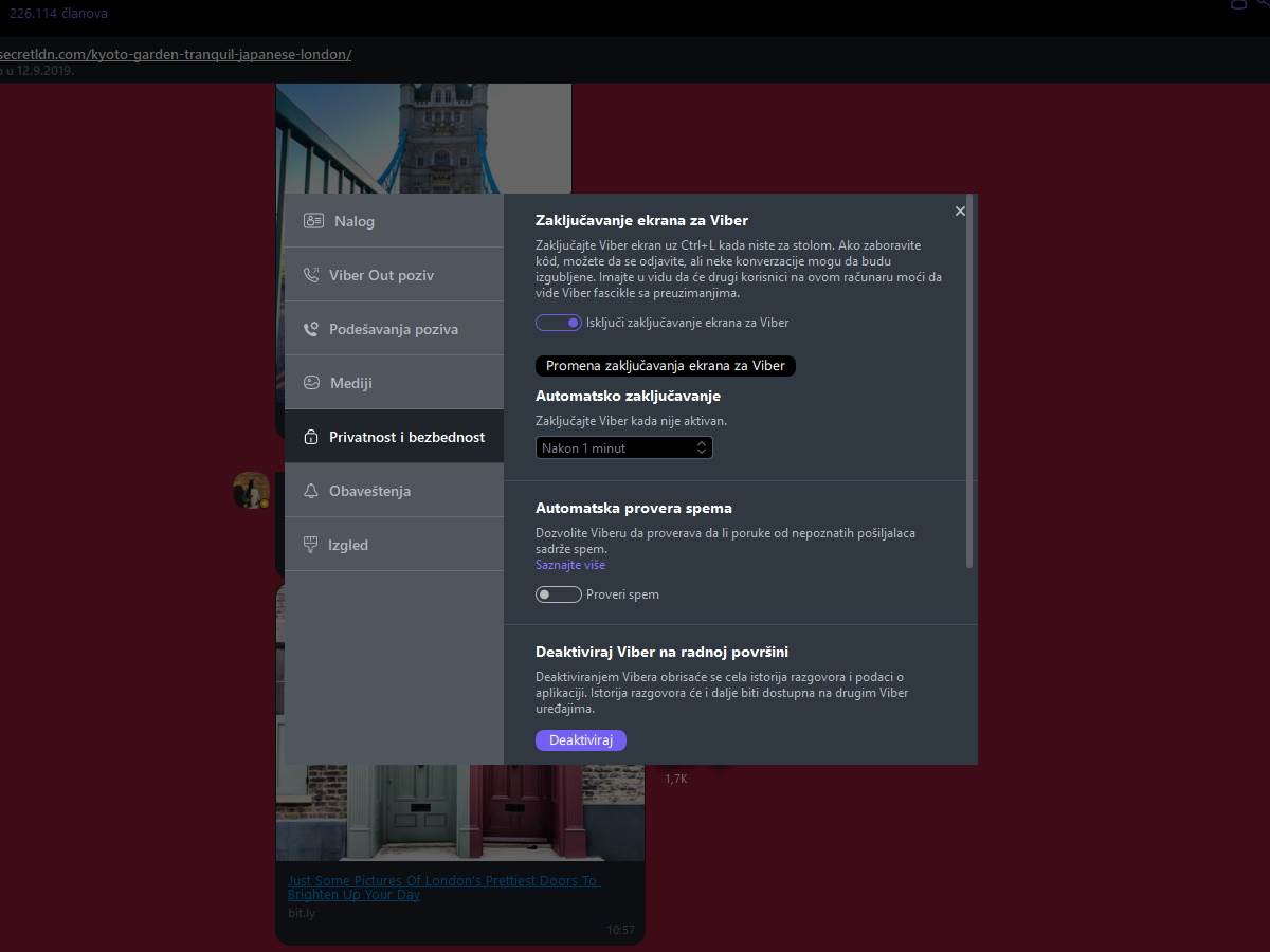  Kako zaključati Viber Desktop aplikaciju 10 