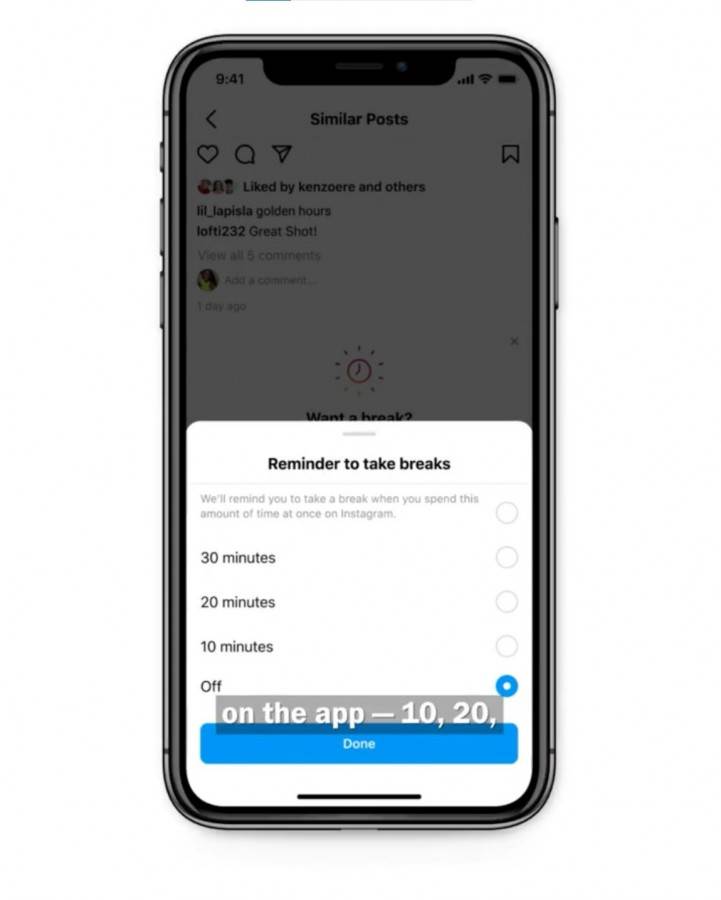  Instagram Take a Break podešavanje podsetnika - SmartLife / Instagram / @mosseri 