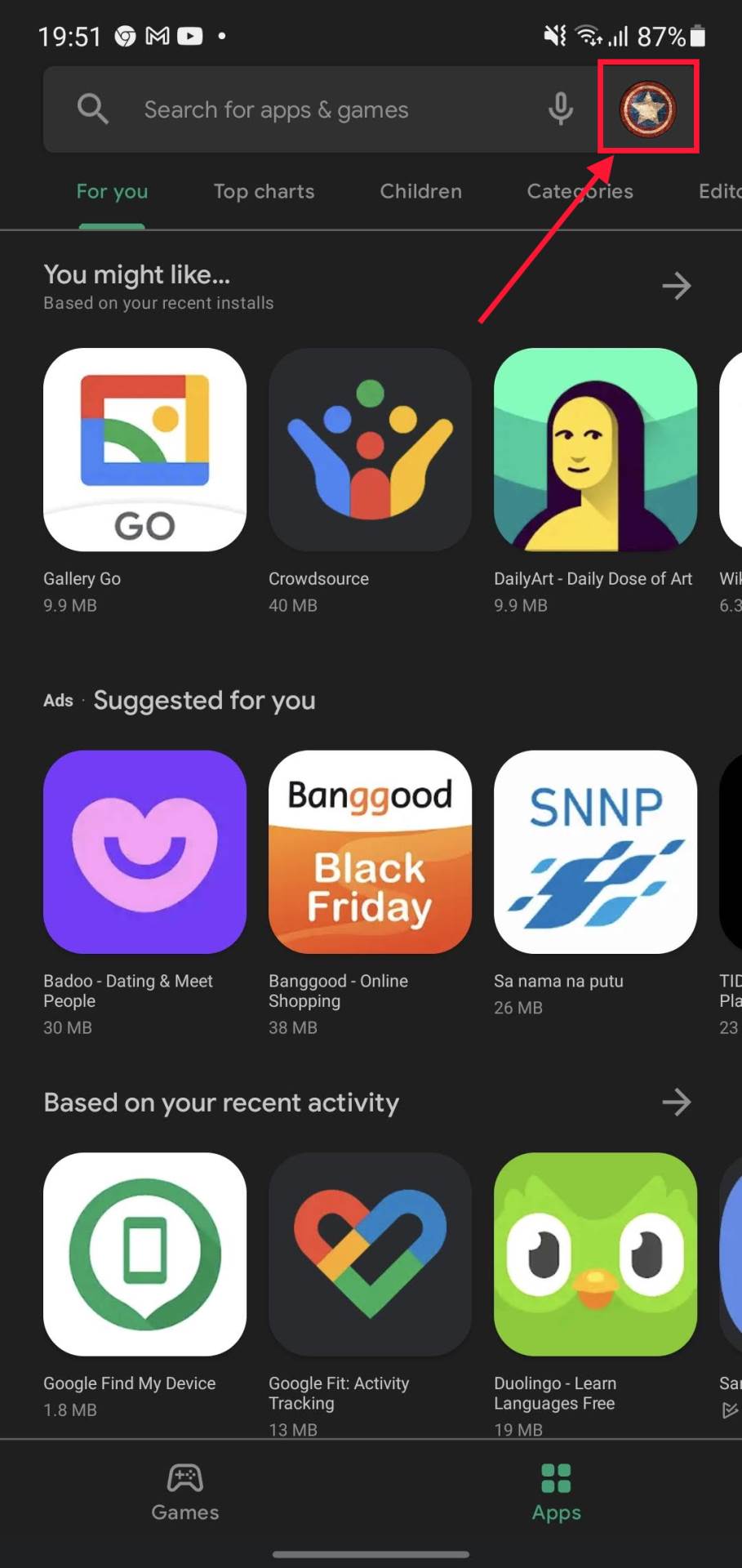 Pritisnite profilnu ikonicu u gornjem desnom uglu - SmartLife / Marko Nešović   Pritisnite profilnu ikonicu u gornjem desnom uglu - SmartLife / Marko Nešović