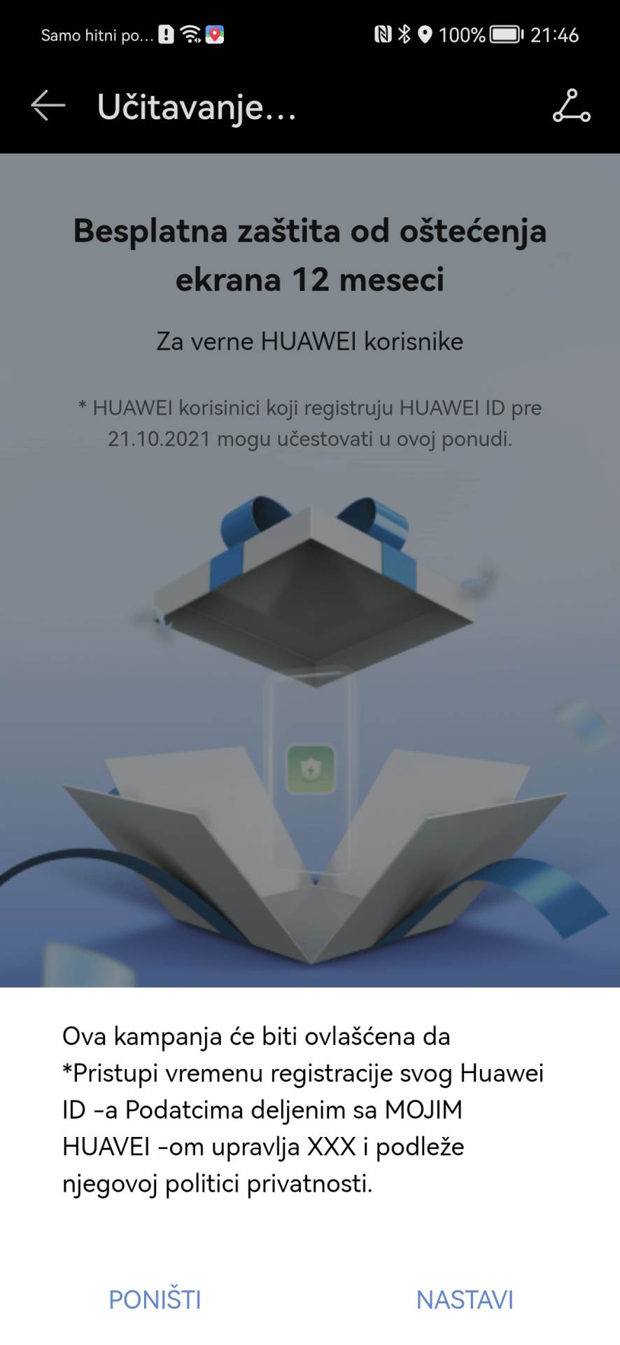  My Huawei App zaštita ekrana aktivacija (4).jpg - SmartLife / Marko Čavić 