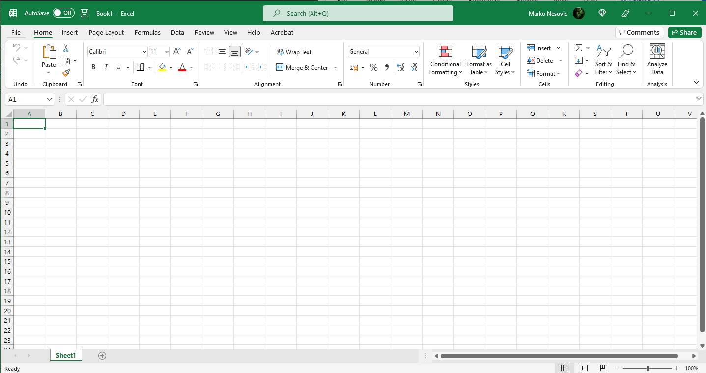 Novi Excel sa colorful temom koja liči na staru verziju - SmartLife / Marko Nešović / Office 365 / Printscreen   Novi Excel sa colorful temom koja liči na staru verziju - SmartLife / Marko Nešović / Office 365 / Printscreen