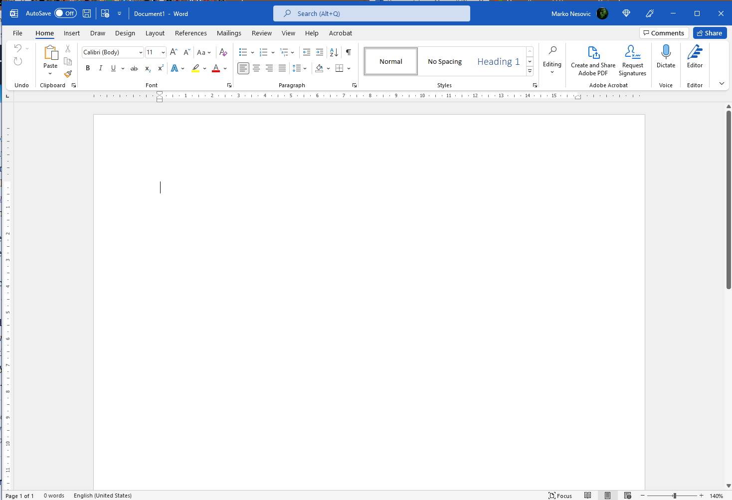  Word Colorful tema koja podseća na stari izgled - SmartLife / Marko Nešović / Office 365 / Printscreen 