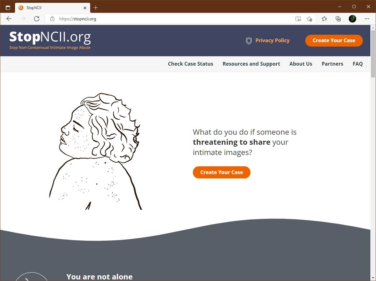 StopNCII.org sajt naslovna strana - SmartLife / StopNCII.org / Printscreen   StopNCII.org sajt naslovna strana - SmartLife / StopNCII.org / Printscreen