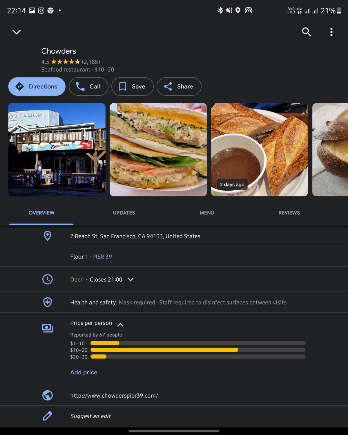  Rezervacija stola i provera cene direktno u Google Maps - SmartLife / Marko Nešović / Google Maps 