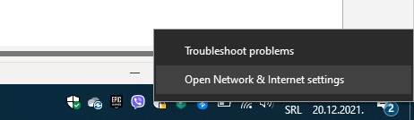  Opcija Open Network & Internet settings - SmartLife / Marko Nešović / Windows 10 / Printscreen 