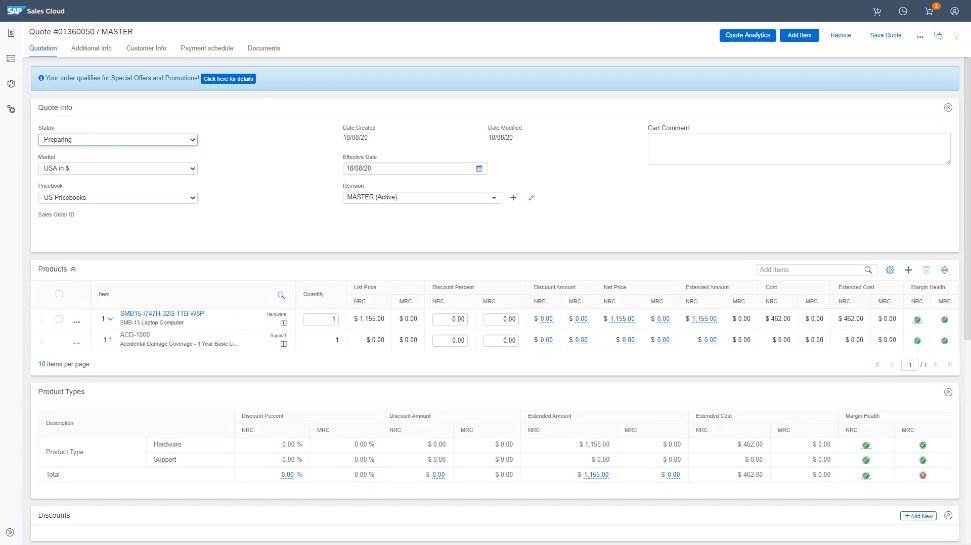  SAP CPQ detalji ponude - SmartLife / SAP 
