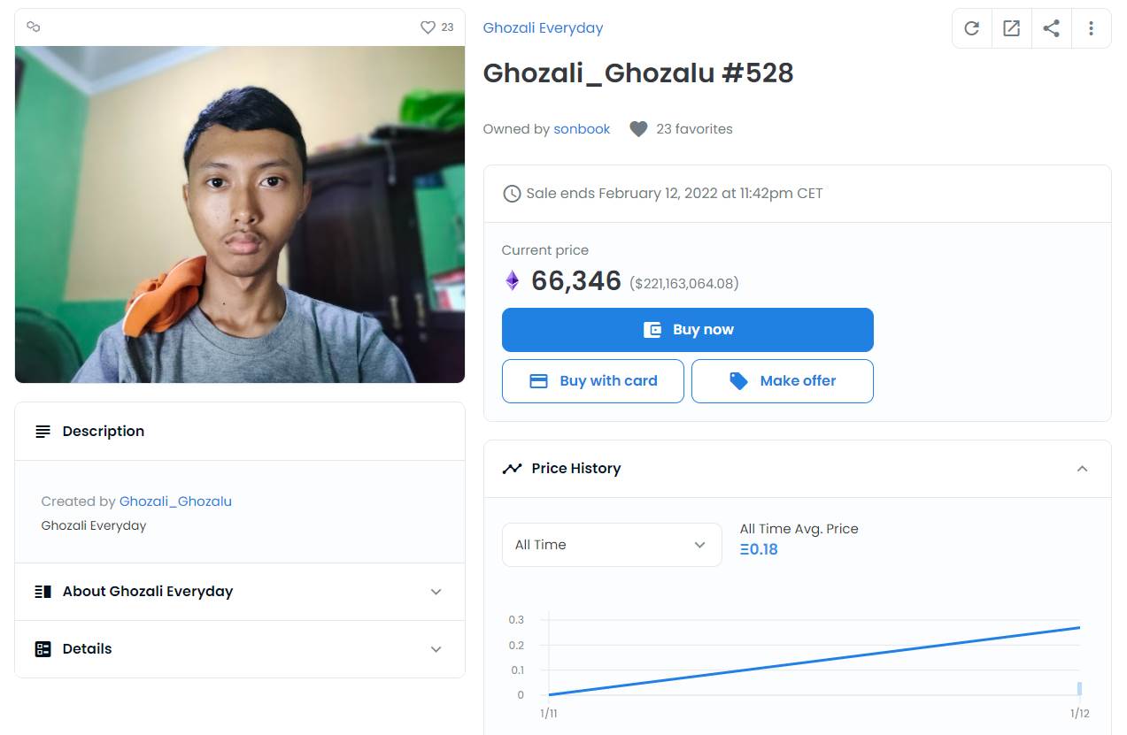  Ghozali_Ghozalu selfi #528 - SmartLife / OpenSea / Ghozali_Ghozalu / Printscreen 