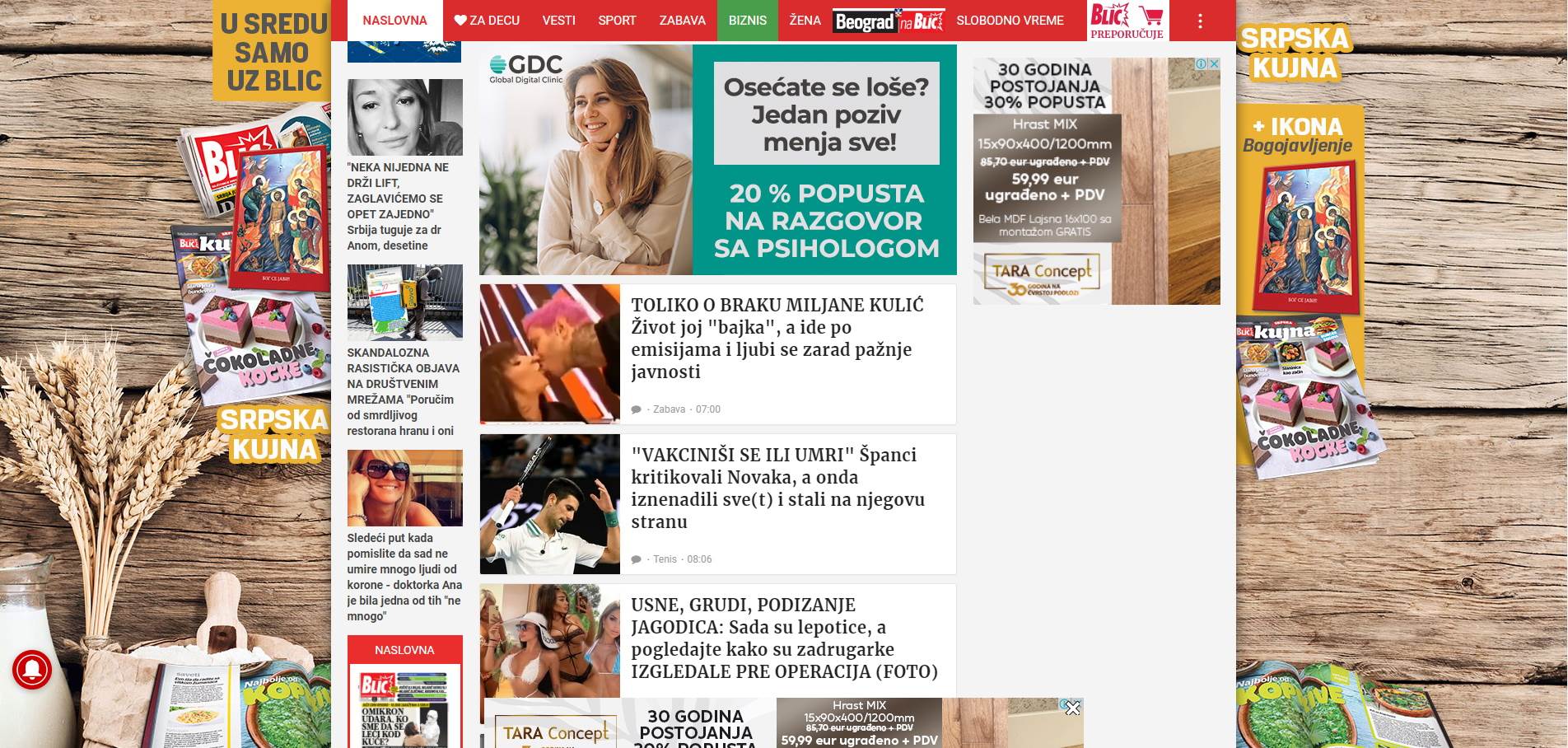 Sajt Blic.rs sa rekalamama bez aktivnog AdBlockPlus - SmartLife / Blic.rs / Printscreen 