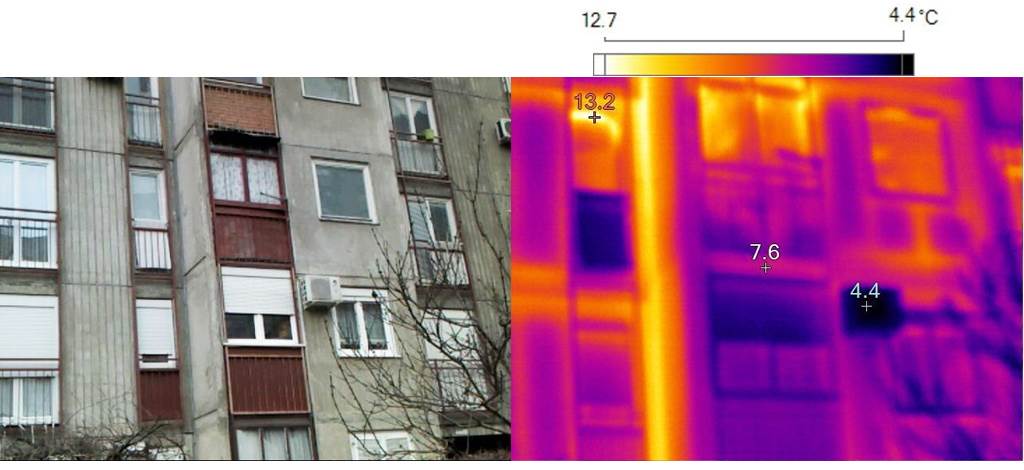  Još jedna zgrada u bloku 63, gde se vidi razlika između loše i dobre izolacije - Centar za unapređenje životne sredine 