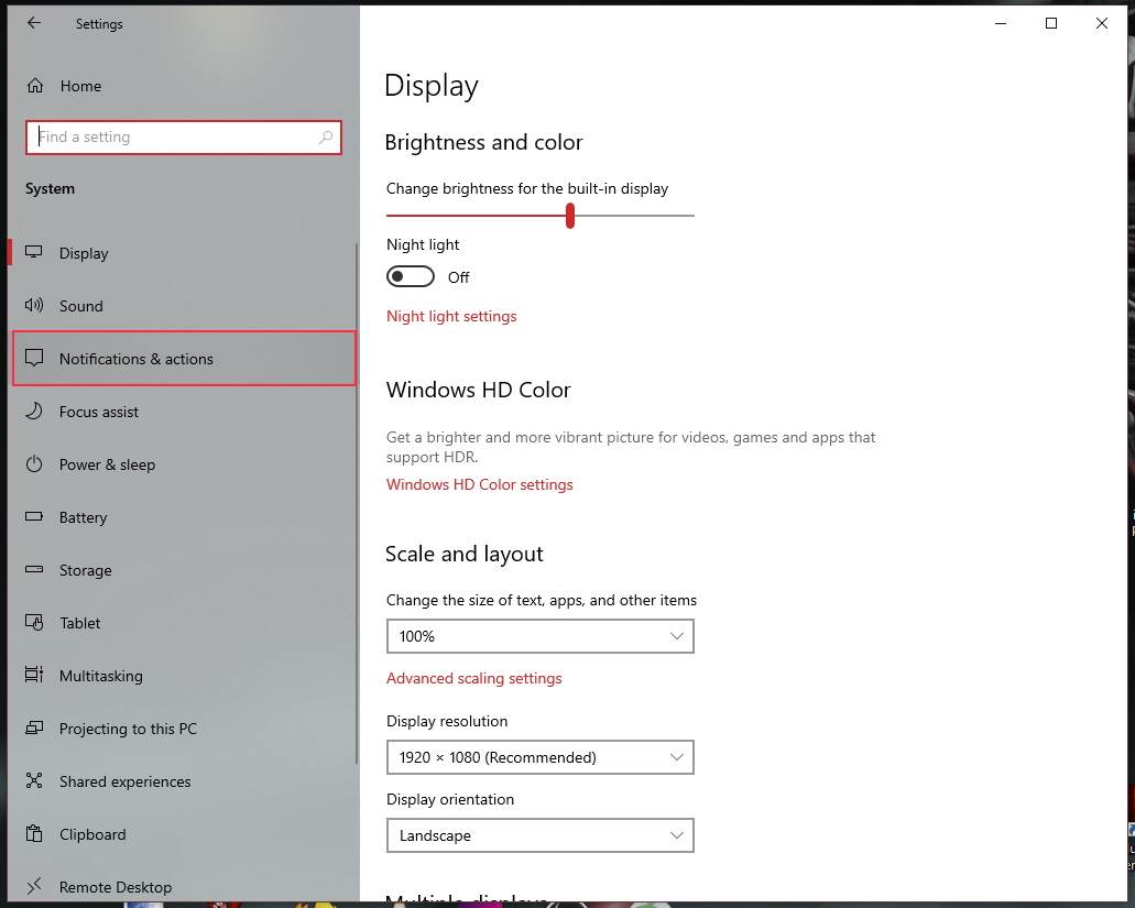  Notifications & actions meni u sistemskim podešavanjima - SmartLife / Marko Nešović / Windows 10 / Printscreen 
