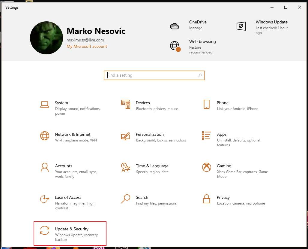  Updates & Security - SmartLife / Marko Nešović / Windows 10 / Printscreen 