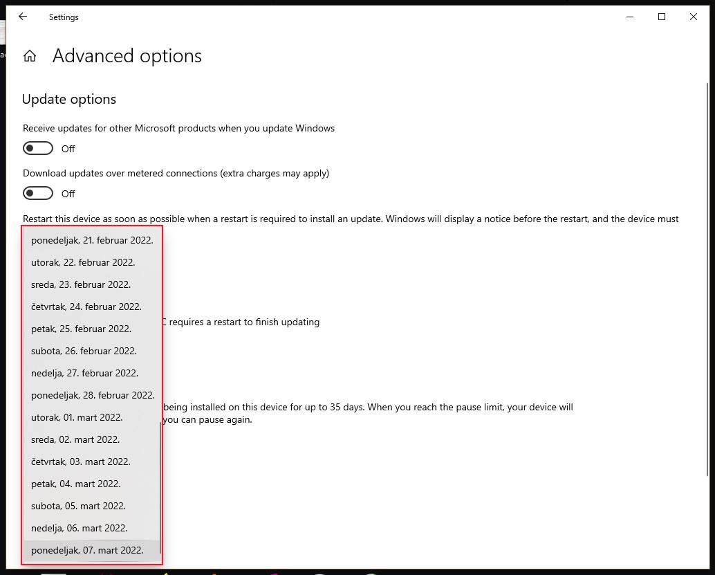  Odabir datuma - SmartLife / Marko Nešović / Windows 10 / Printscreen 