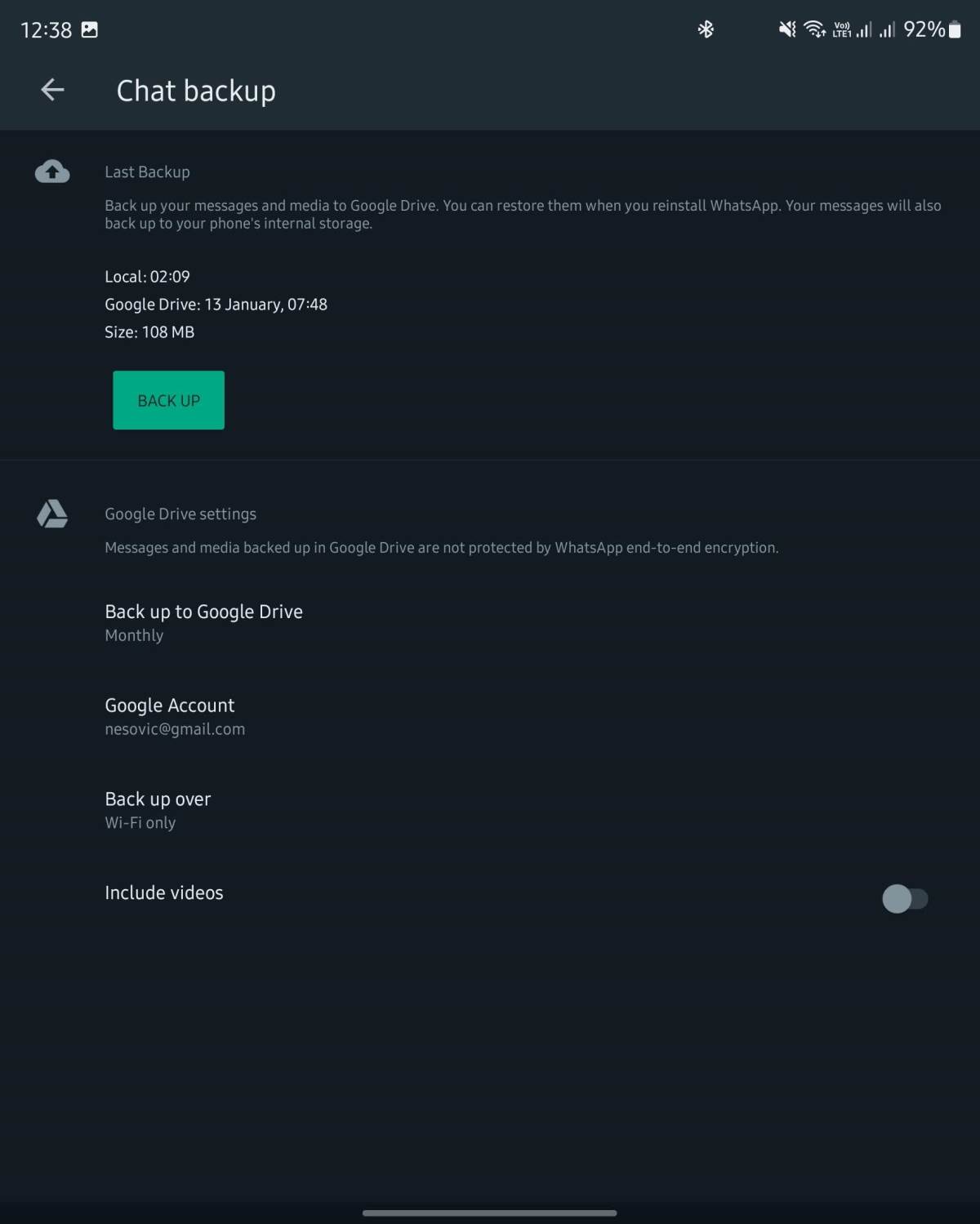  Bekap poruka na WhatsApp aplikaciji 