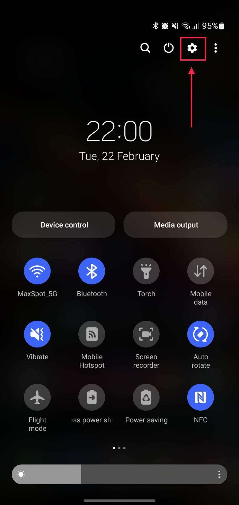  Prečica do podešavanja u gornjem desnom uglu dela sa obaveštenjima - SmartLife / Marko Nešović / Samsung OneUI 4.0 / Printscreen 
