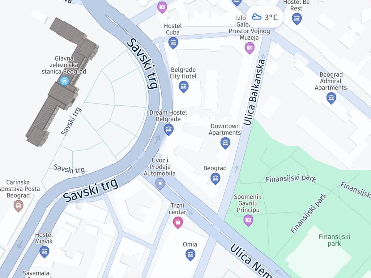  Here We Go mapa Savskog trga u Beogradu 