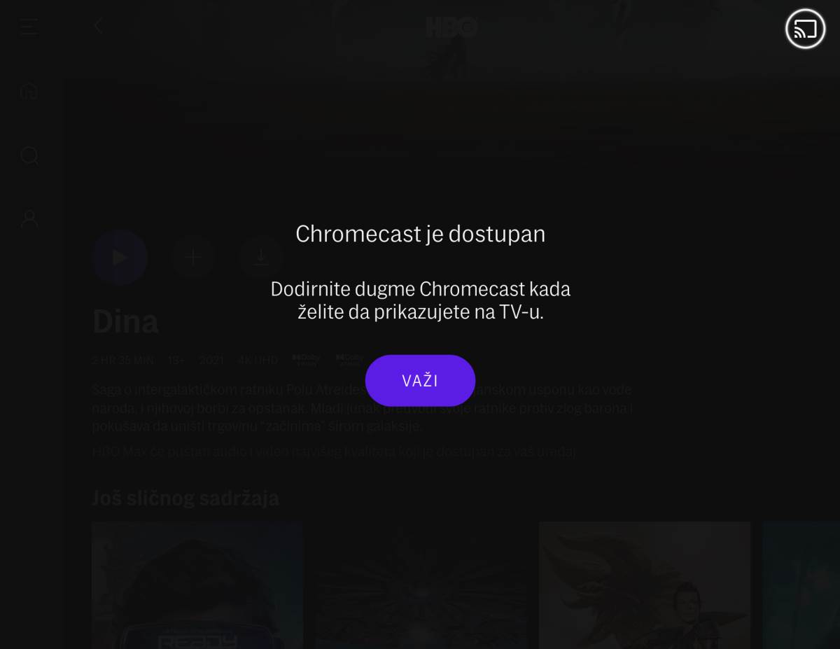 Detekcija Chromecast uređaja - SmartLife / HBO Max / Printscreen   Detekcija Chromecast uređaja - SmartLife / HBO Max / Printscreen