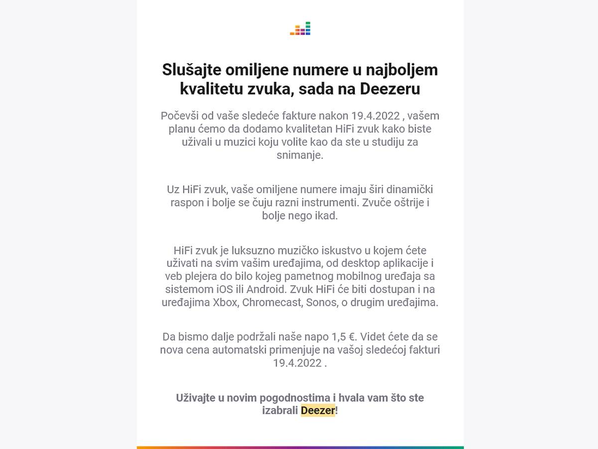  Deezer podiže cenu pretplate - SmartLife / Marko Čavić 