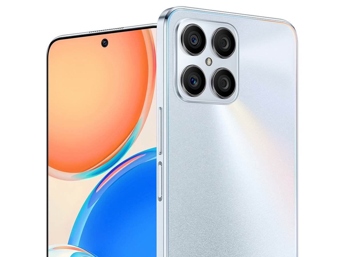 Honor X8 srebrni prednja i zadnja strana   Honor X8 srebrni prednja i zadnja strana