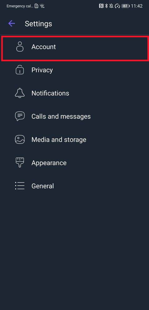  Viber podešavanja naloga - Viber/Screenshot 