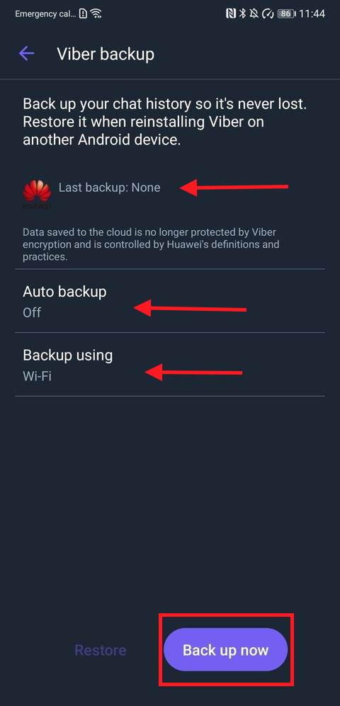 Opcije za automatski bekap - Viber/Screenshot   Opcije za automatski bekap - Viber/Screenshot