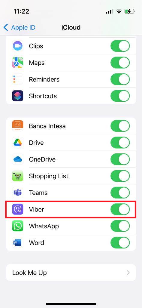 Viber u iCloud - iOS/Screenshot   Viber u iCloud - iOS/Screenshot