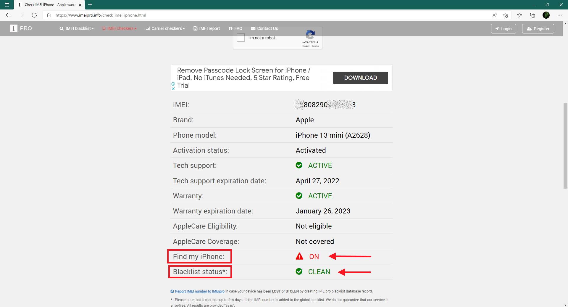IMEI Check CLEAN.jpg - imeipro.info/Screenshot   IMEI Check CLEAN.jpg - imeipro.info/Screenshot