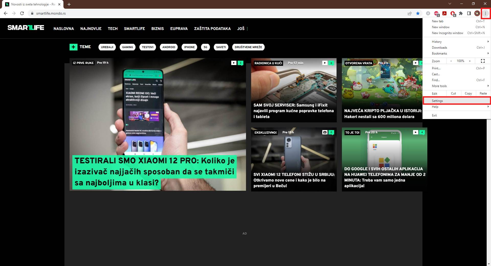  Podešavanja u Google Chrome - Marko Nešović/Google Chrome/Screenshot 