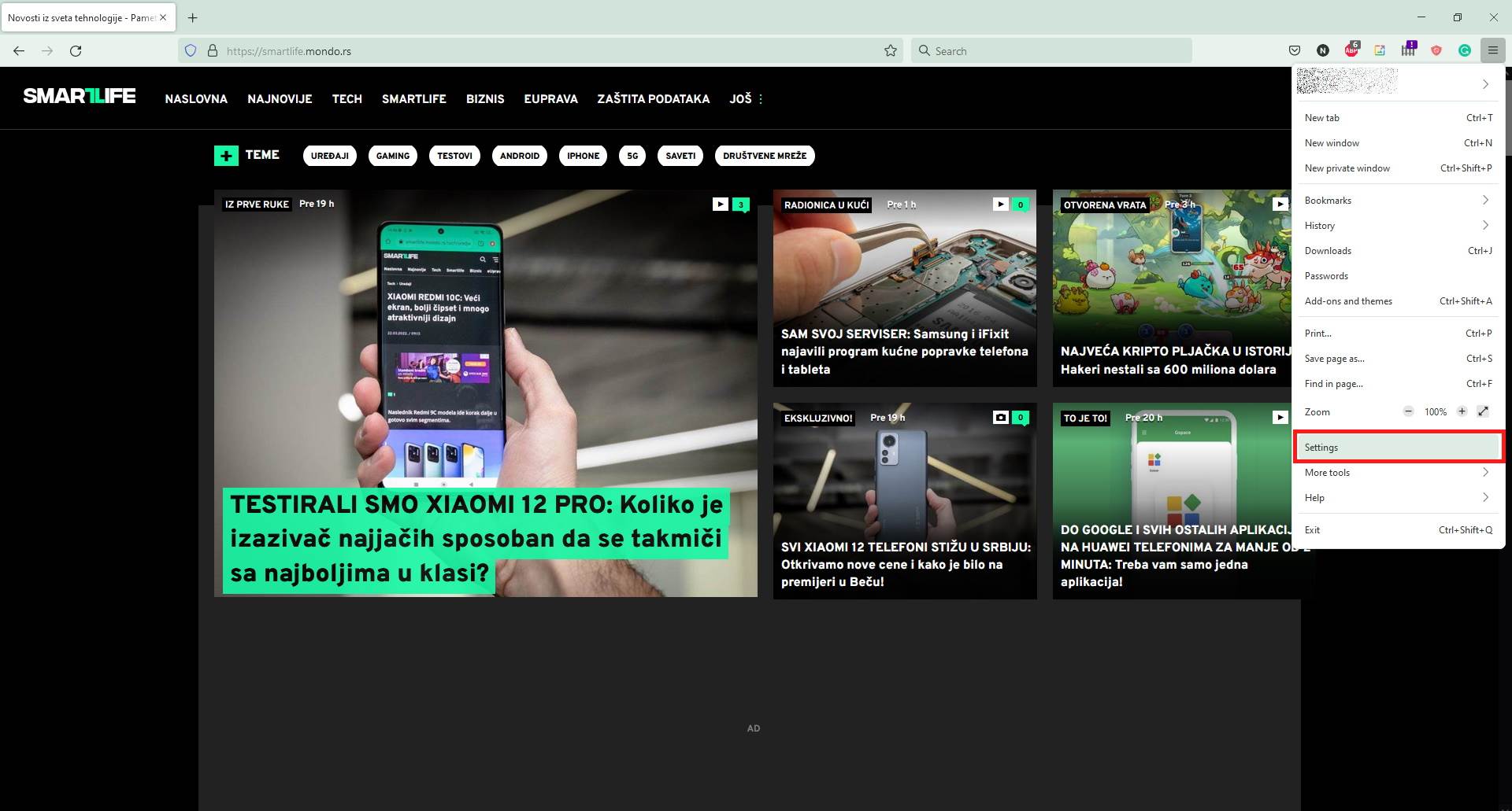  Firefox podešavanja.jpg - Marko Nešović/Mozilla Firefox/Screenshot 