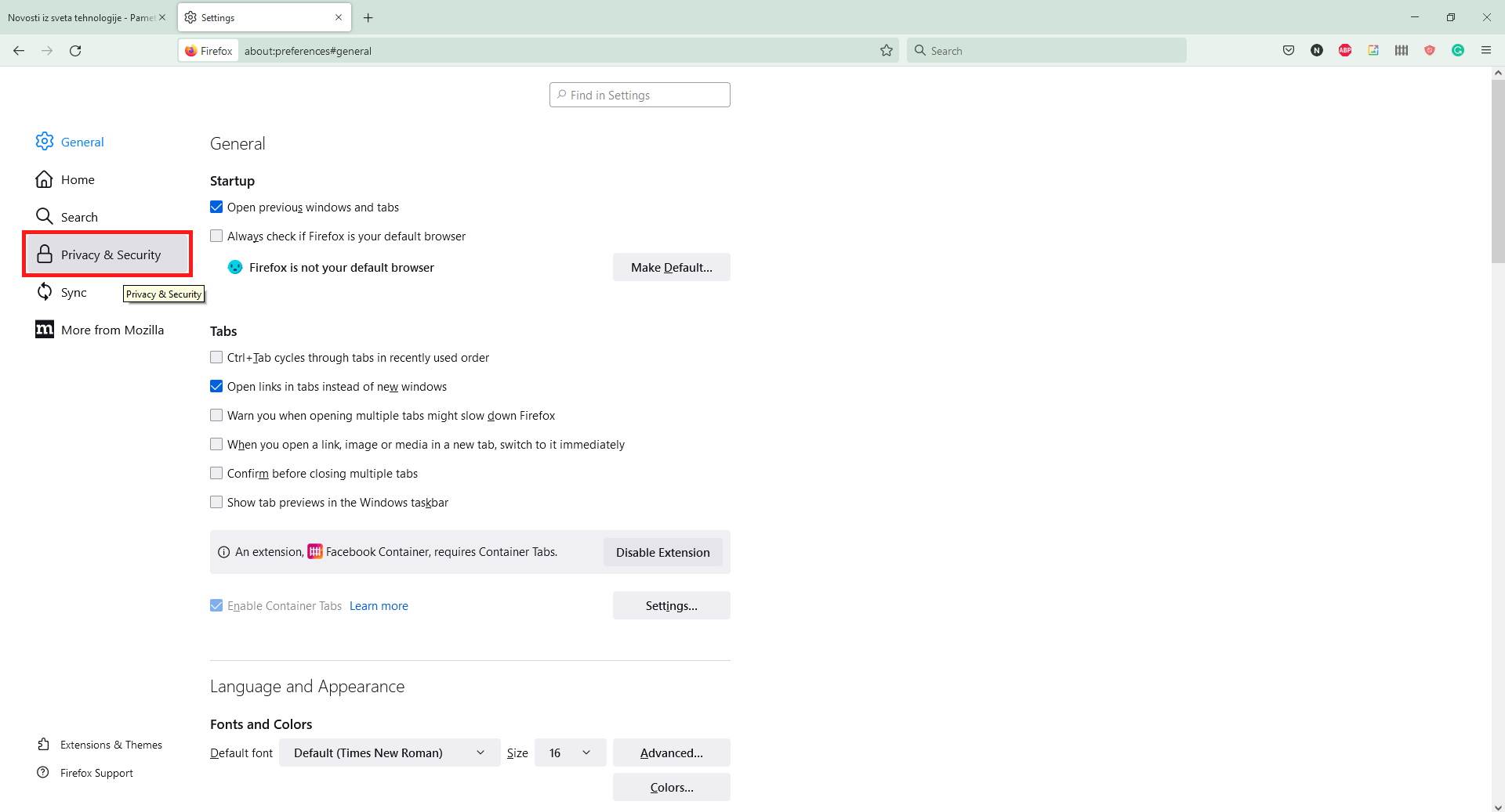  Firefox Privacy.jpg - Marko Nešović/Mozilla Firefox/Screenshot 