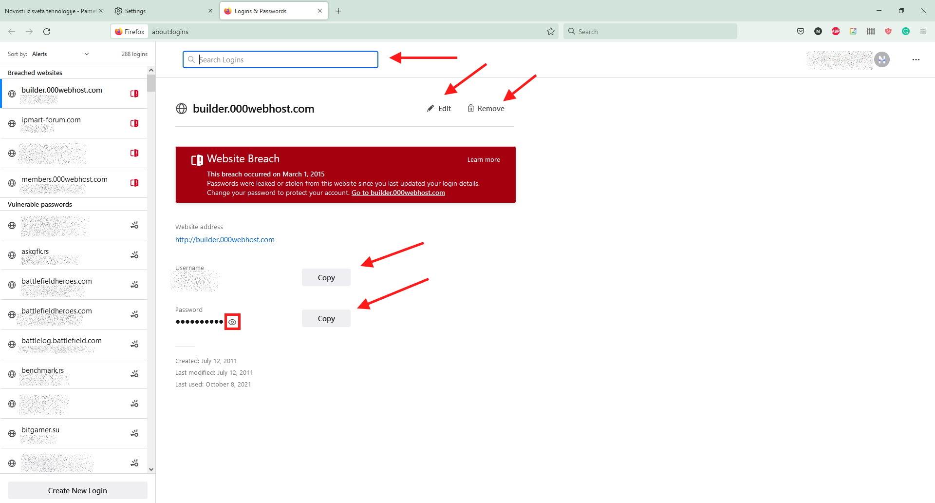  Firefox sacuvane sifre.jpg - Marko Nešović/Mozilla Firefox/Screenshot 