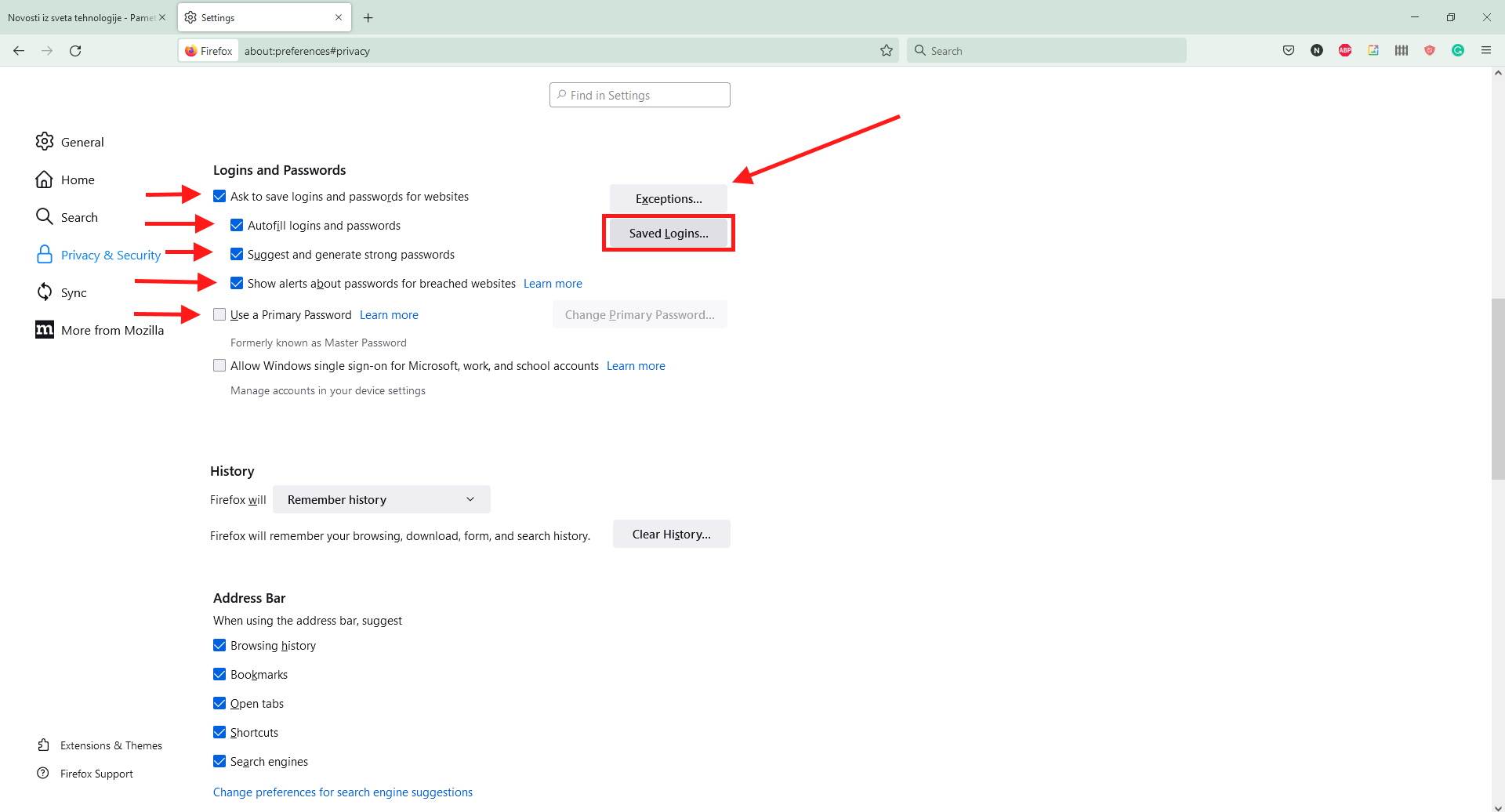  Firefox Saved logins.jpg - Marko Nešović/Mozilla Firefox/Screenshot 