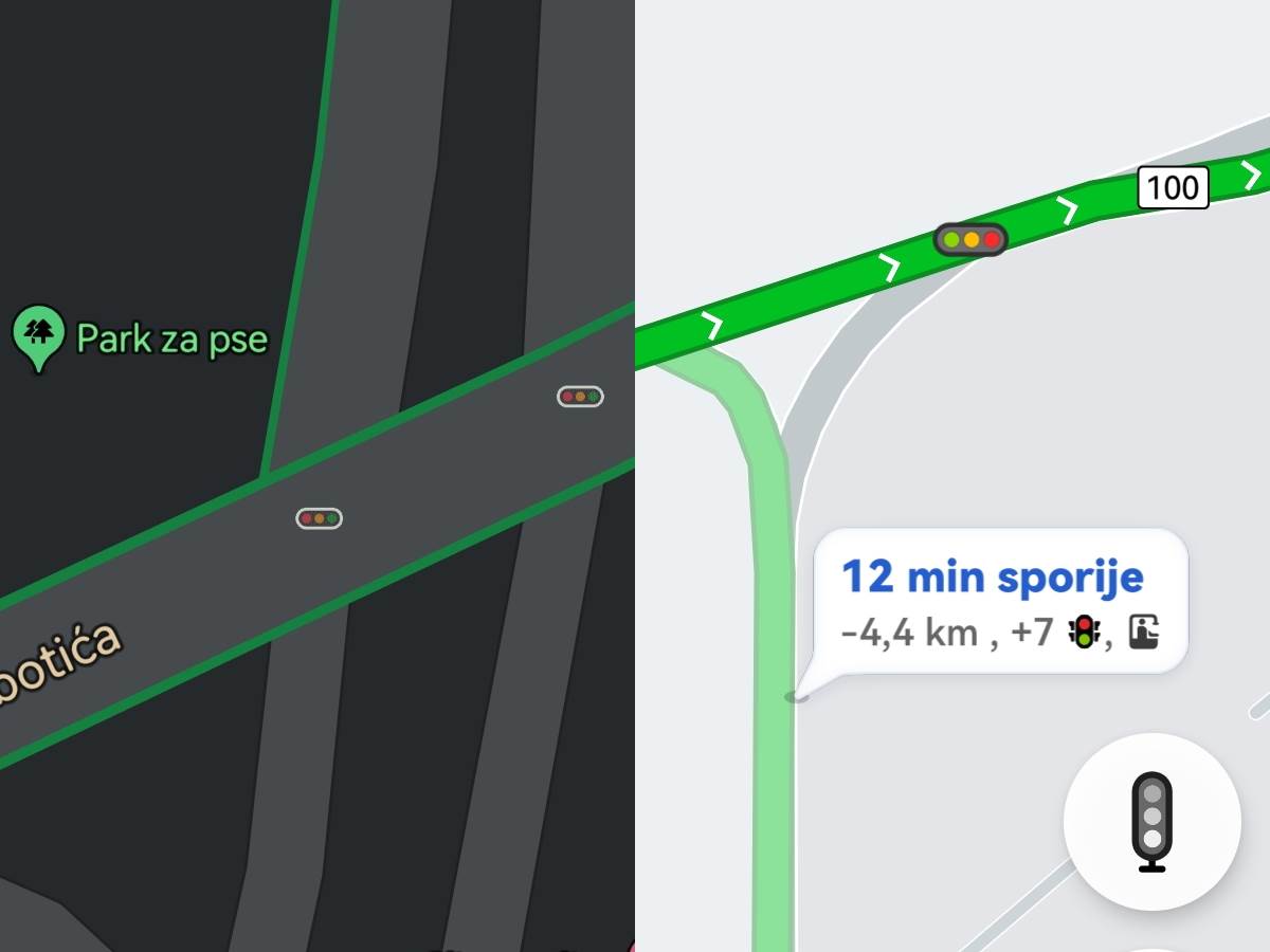 Google Maps semafori i STOP znak navigacija   Google Maps semafori i STOP znak navigacija