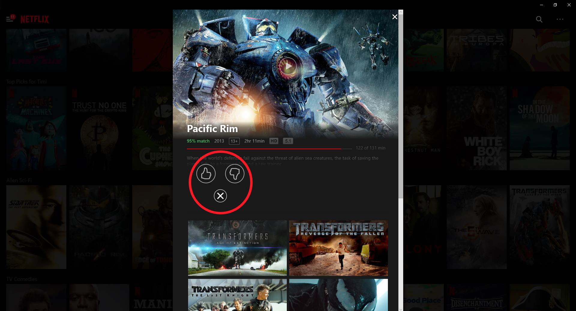 Netflix Windows aplikacija opcije rangiranja   Netflix Windows aplikacija opcije rangiranja