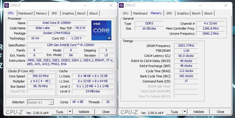  CPU Z, Intel Core i9 procesor 