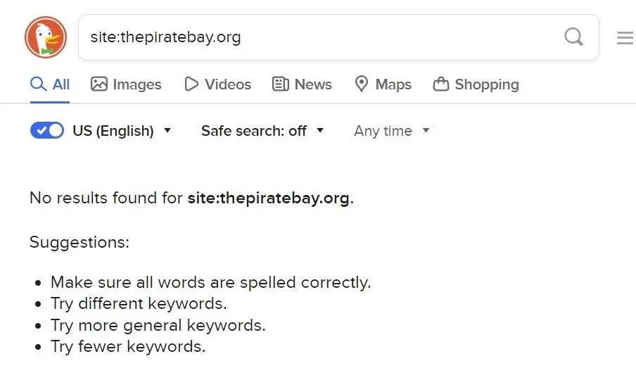  DuckDuckGo zabrana piraterije i torenata - DuckDuckGO 