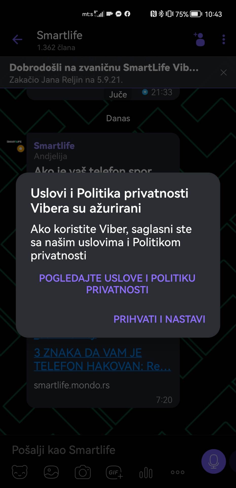 Viber novi uslovi poslovanja i privatnosti 2.jpg - SmartLife / Marko Čavić   Viber novi uslovi poslovanja i privatnosti 2.jpg - SmartLife / Marko Čavić