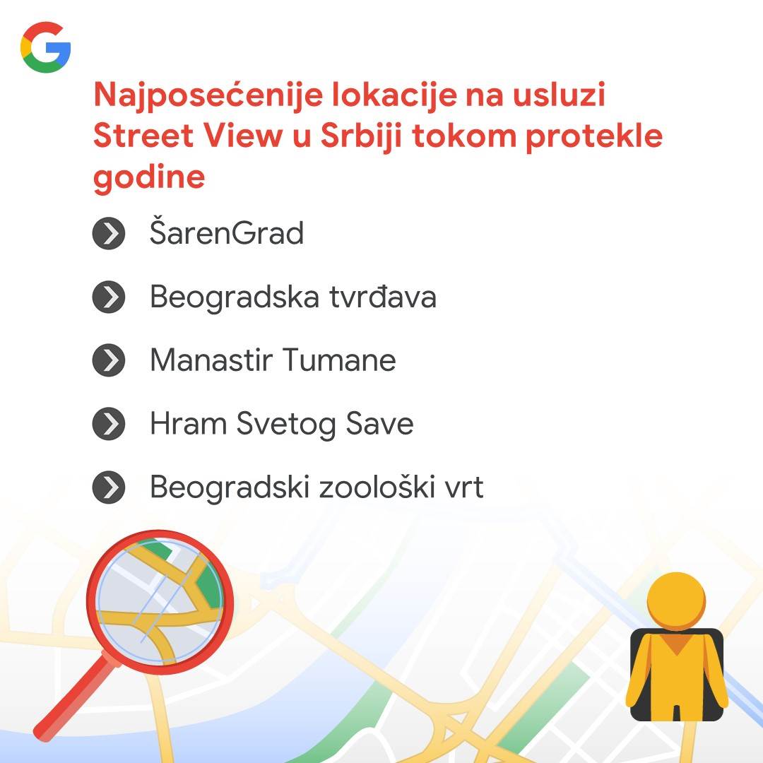 Najposećenije lokacije na usluzi Street View u Srbiji.jpg - Google 