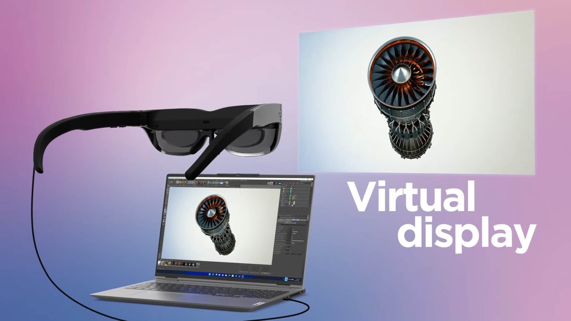  Lenovo Glasses T1 – Your personal mobile display solution 0-19 screenshot.png - Youtube / Lenovo / Screenshot 