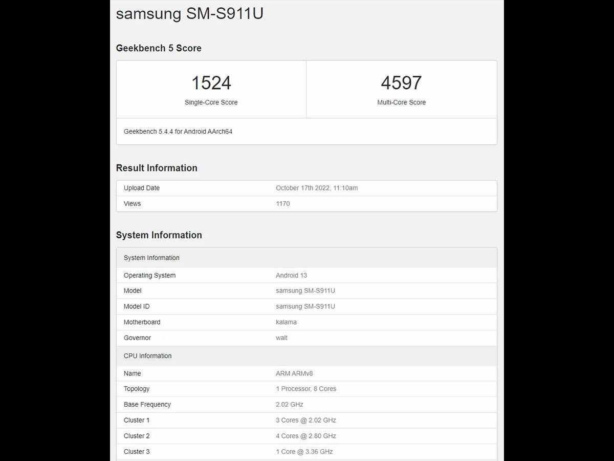 Geekbench S23 rezultat Snapdragon 8 Gen 2.jpg Geekbench S23 rezultat Snapdragon 8 Gen 2.jpg