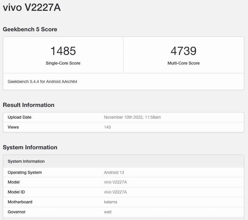 vivo geekbench vivo geekbench