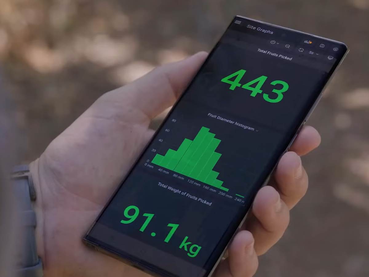 The Future of Harvesting_ Fruit-Picking Flying Autonomous Robots™ by Tevel _ HMC Farms Testimonial 1-29 screenshot.png - YouTube / Tevel Aerobotics Technology   The Future of Harvesting_ Fruit-Picking Flying Autonomous Robots™ by Tevel _ HMC Farms Testimonial 1-29 screenshot.png - YouTube / Tevel Aerobotics Technology